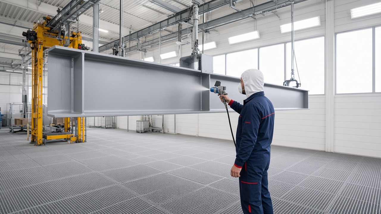 Cabina di verniciatura industriale con estrazione aria per il recupero del solvente dai vapori — immagine illustrativa