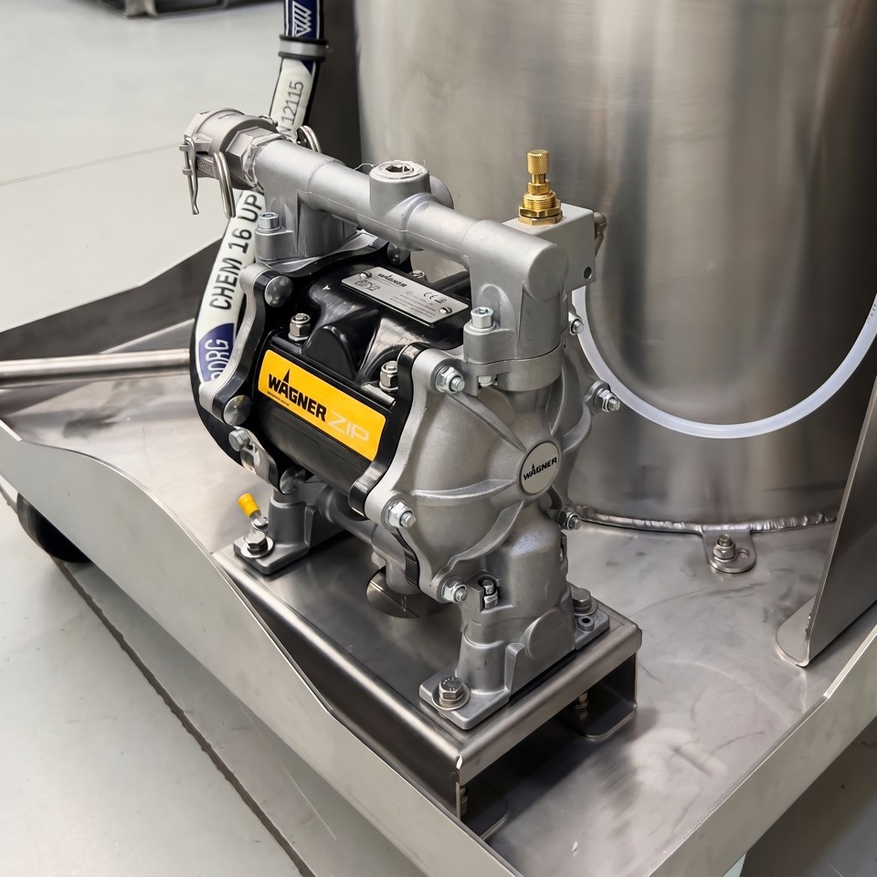 Pompa pneumatica ATEX Wagner ZIP per trasferimento solventi infiammabili